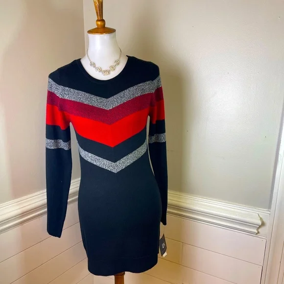 I.N. San Francisco Striped Top Sweater Dress M (junior) FREE SHIP - Picture 1 of 5